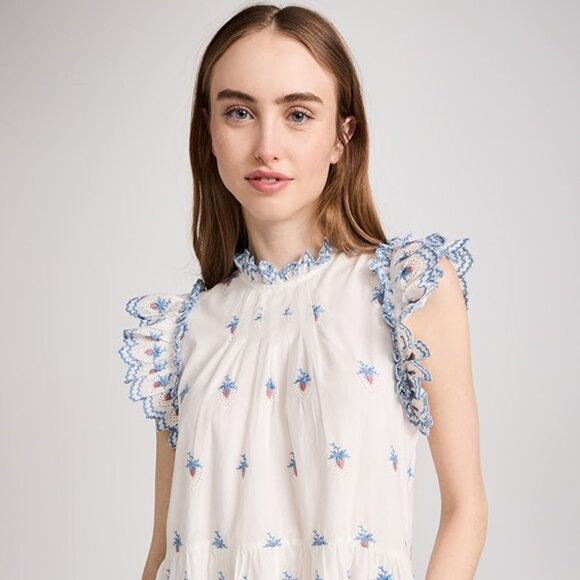 NWT Sea NY Renee Embroidered Strawberry Dress Cream Size S - Picture 1 of 10